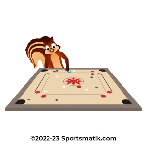 Gillu practicing Carrom