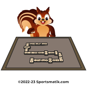 Gillu practicing Dominoes