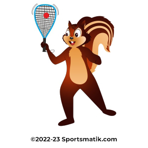 Gillu practicing Racquetball