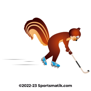 Gillu practicing Roller Hockey