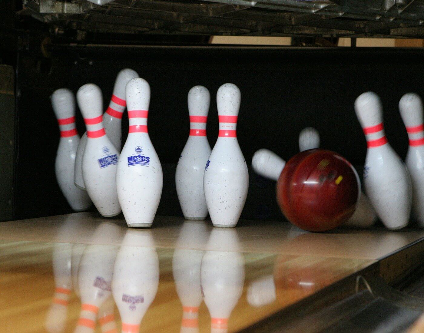 bowling shoes and ball for bowling game on the background of the