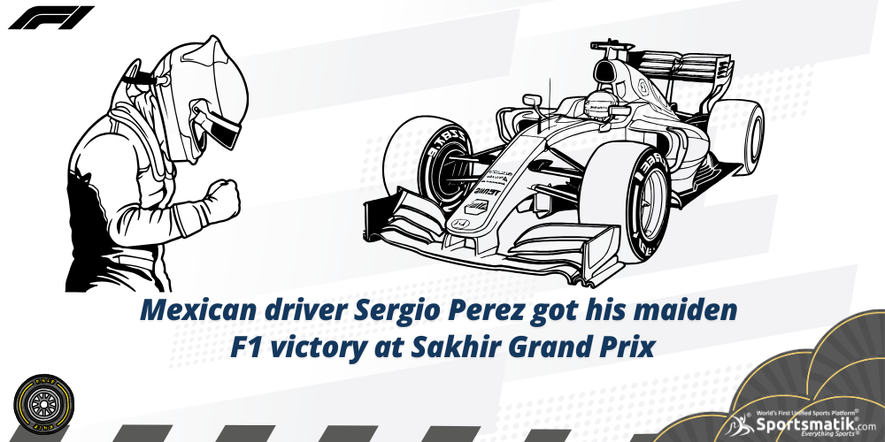 Mexican driver Sergio Perez got his maiden F1 victory at Sakhir Grand Prix