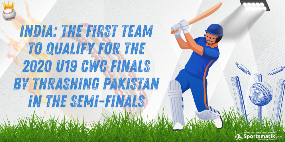 India: The first team to qualify for the 2020 U19CWC  finals by thrashing Pakistan in the Semi-Finals