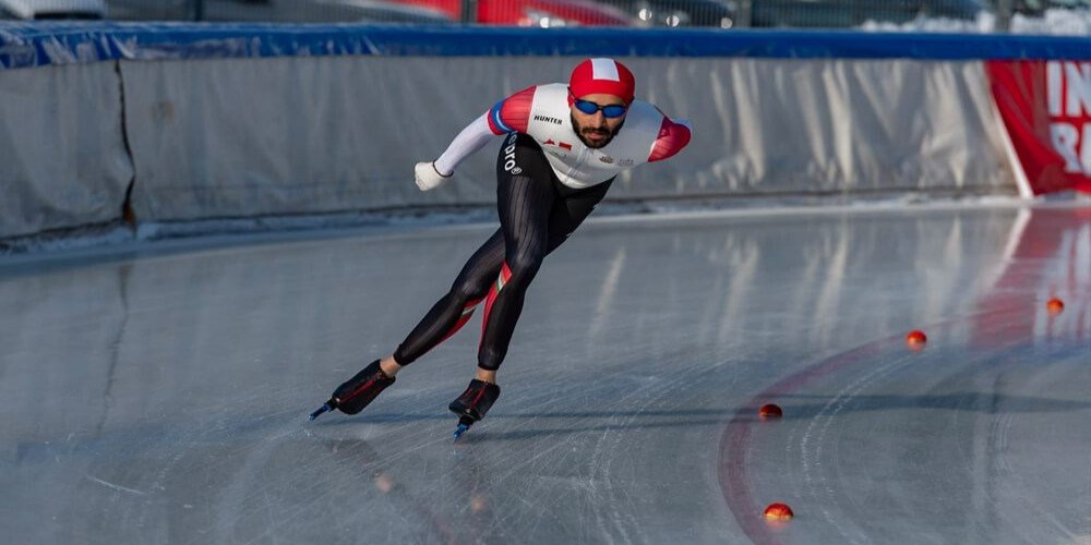 India’s Ice Speed Skater Vishwaraj Jadeja showed his charm at Winter World Masters Games