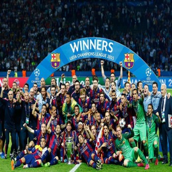 Barcelona winning UEFA Champions League