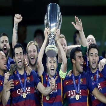 barcelona wins uefa super cup lionel messi