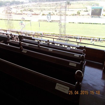 A view from the heritage grandstand building in the members enclosure.