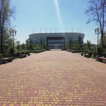 View of Rostov Arena from Left Bank Park.