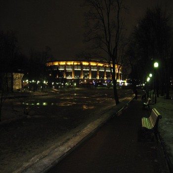 Old arena at night