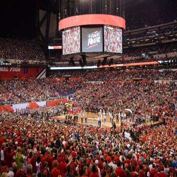 Lucas Oil Stadium configured to host the 2015 NCAA Men's Basketball Final Four