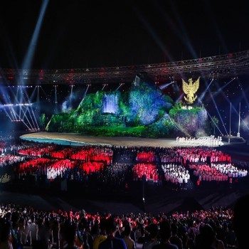 During the 2018 Asian Games opening ceremony