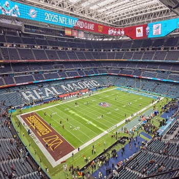 The Bernabéu during the Washington Commanders v Miami Dolphins game on 16 November 2025