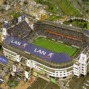 Aerial view of the Liga Deportiva Universitaria stadium