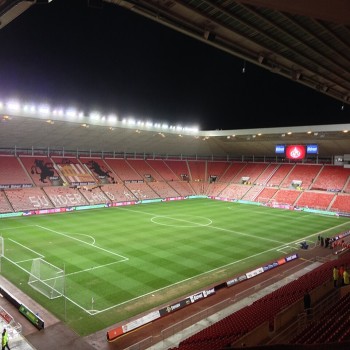 East Stand of the stadium on the left