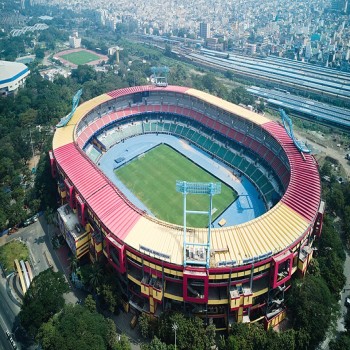 Aerial view of Jawaharlal Nehru Stadium in Chennai