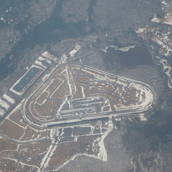 A flyover view of Pocono Raceway. Taken March 27, 2014 from a United Airlines flight inbound to Newark Liberty International Airport.