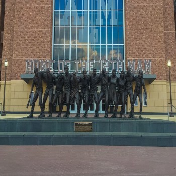 Aggie War Hymn statue at Kyle Field, Texas A&M University