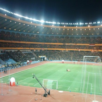 Aleppo International Stadium, night view, 2009