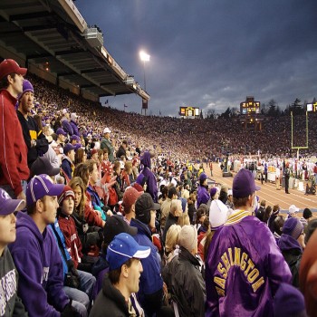 Crowd in the south stands at the 100th Apple Cup, Husky Stadium, Seattle, Washington