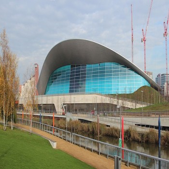 Outside the aquatics centre