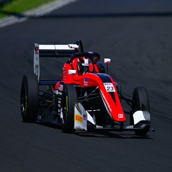 Aron driving for Motopark at the Hungaroring in 2023