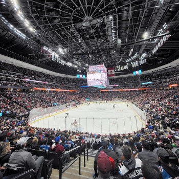 Interior of Ball Arena during a Colorado Avalanche game in January 2023