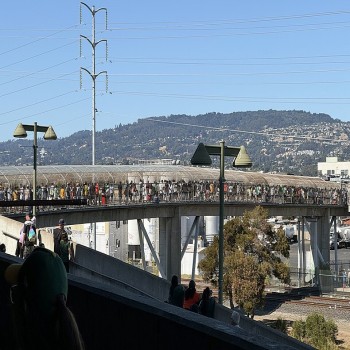 Footbridge to BART Coliseum Station