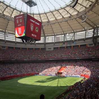 Scene inside BC Place prior to the start of the 2015 FIFA Women's World Cup Final