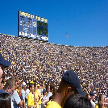 The stadium filled for an American football game, 2003