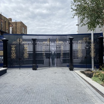 The Bill Nicholson Gates, originally part of Tottenham Hotspur’s former ground White Hart Lane, brought out of storage and put on public display again in July 2025
