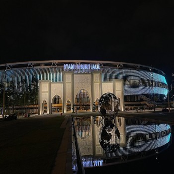 Bukit Jalil National Stadium at night