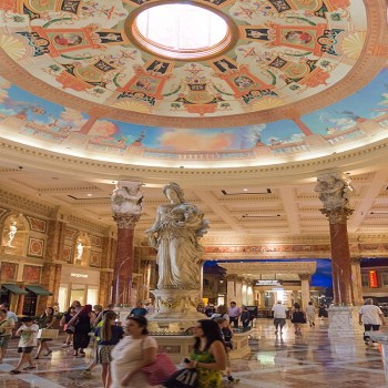 The hallway between the casino part and The Forum Shops at Caesars Palace in Las Vegas.