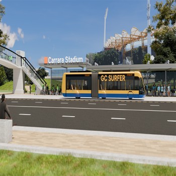 The GC Surfer at an expanded bus station