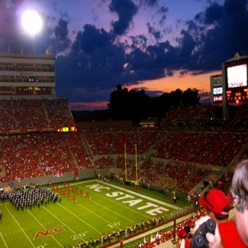 Sunset at Carter-Finley during a game in 2014