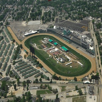 Aerial view of Churchill Downs in May 2018