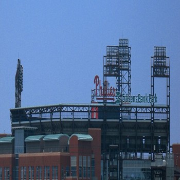 Citizens Bank Park, home to the Philadelphia Phillies, in Philadelphia, Pennsylvania, USA. Taken from I-95 on 5 July 2010