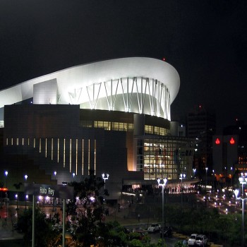 Night view of the Choliseo from the Hato Rey Station of the Tren Urbano, 2005