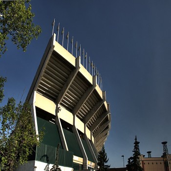 South exterior of Commonwealth Stadium in Edmonton, Alberta, Canada.
