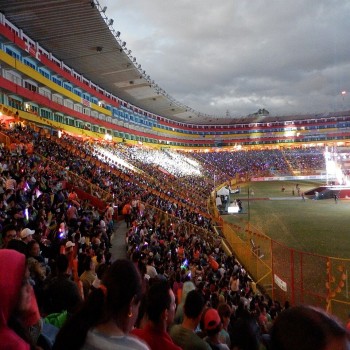 Panorama of a concert at the Cuscatlan Stadium