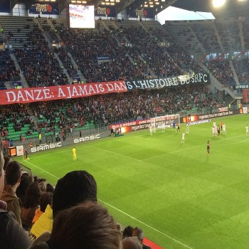 Tifo displayed by the Roazhon Celtic Kop for Romain Danzé's 300th match with Stade Rennais.