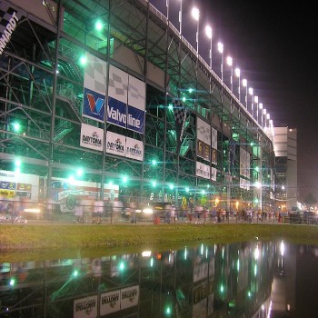 Main Entrance at night (prior to renovation)