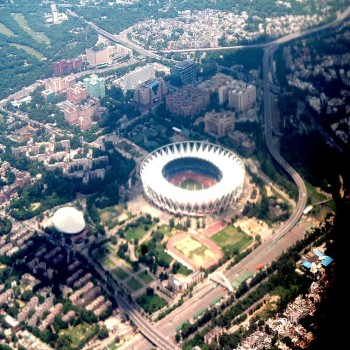 Aerial image of Jawaharlal Nehru Stadium