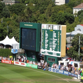 The main scoreboard: it is named after cricket historian Don Neely