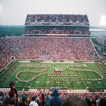 The east side of Gaylord Family Oklahoma Memorial Stadium during halftime of a football game September 2, 2006