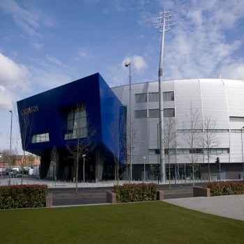 The new Edgbaston Cricket Ground entrance, Birmingham, England.