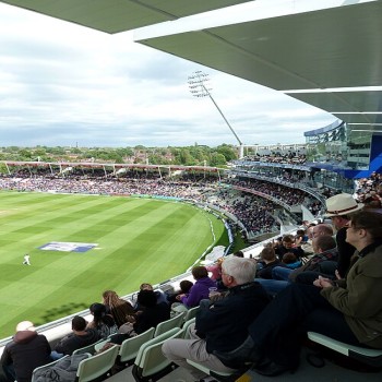 The Eric Hollies and South Stands and the Press Box at Edgbaston Cricket Ground