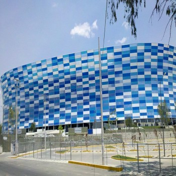 The exterior of Estadio Cuauhtémoc after its renovation