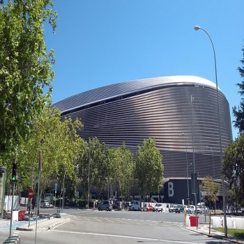 The West Facade of the stadium in 2024.