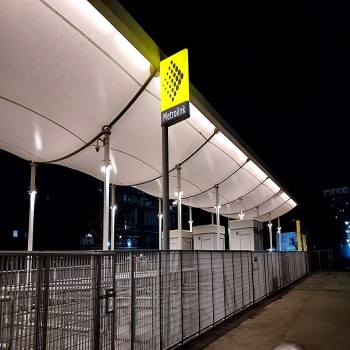 Entrance of the Etihad Campus tram stop