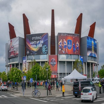 Exterior of the Fernando Buesa Arena before the Euroleague final